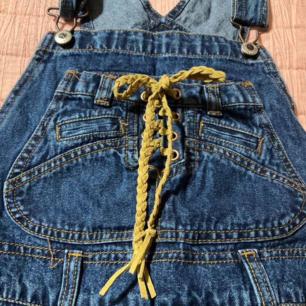Women’s New Carolina Blues since 1986 Bib Overalls Lace Up Front - Picture 8 of 16